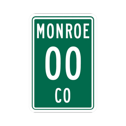 Monroe County OH template (Ohio) (Road Sign) STICKER Vinyl Kiss-Cut Decal 2 Inch White - The Sticker Space