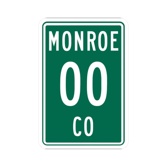 Monroe County OH template (Ohio) (Road Sign) STICKER Vinyl Kiss-Cut Decal 2 Inch White - The Sticker Space