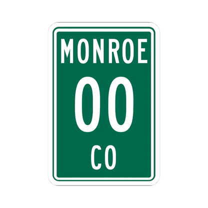 Monroe County OH template (Ohio) (Road Sign) STICKER Vinyl Kiss-Cut Decal 3 Inch White - The Sticker Space