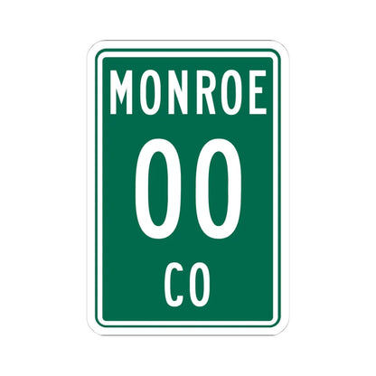 Monroe County OH template (Ohio) (Road Sign) STICKER Vinyl Kiss-Cut Decal 4 Inch White - The Sticker Space