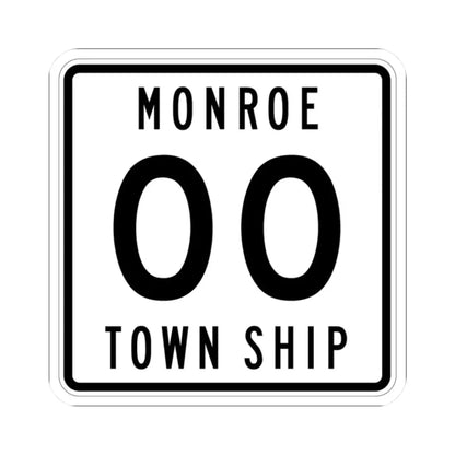 Monroe Township Logan County Ohio route shield template (Ohio) (Road Sign) STICKER Vinyl Kiss-Cut Decal 2 Inch White - The Sticker Space