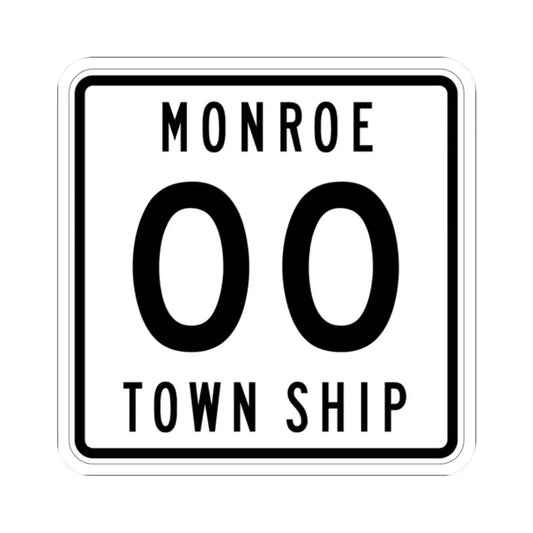 Monroe Township Logan County Ohio route shield template (Ohio) (Road Sign) STICKER Vinyl Kiss-Cut Decal 2 Inch White - The Sticker Space