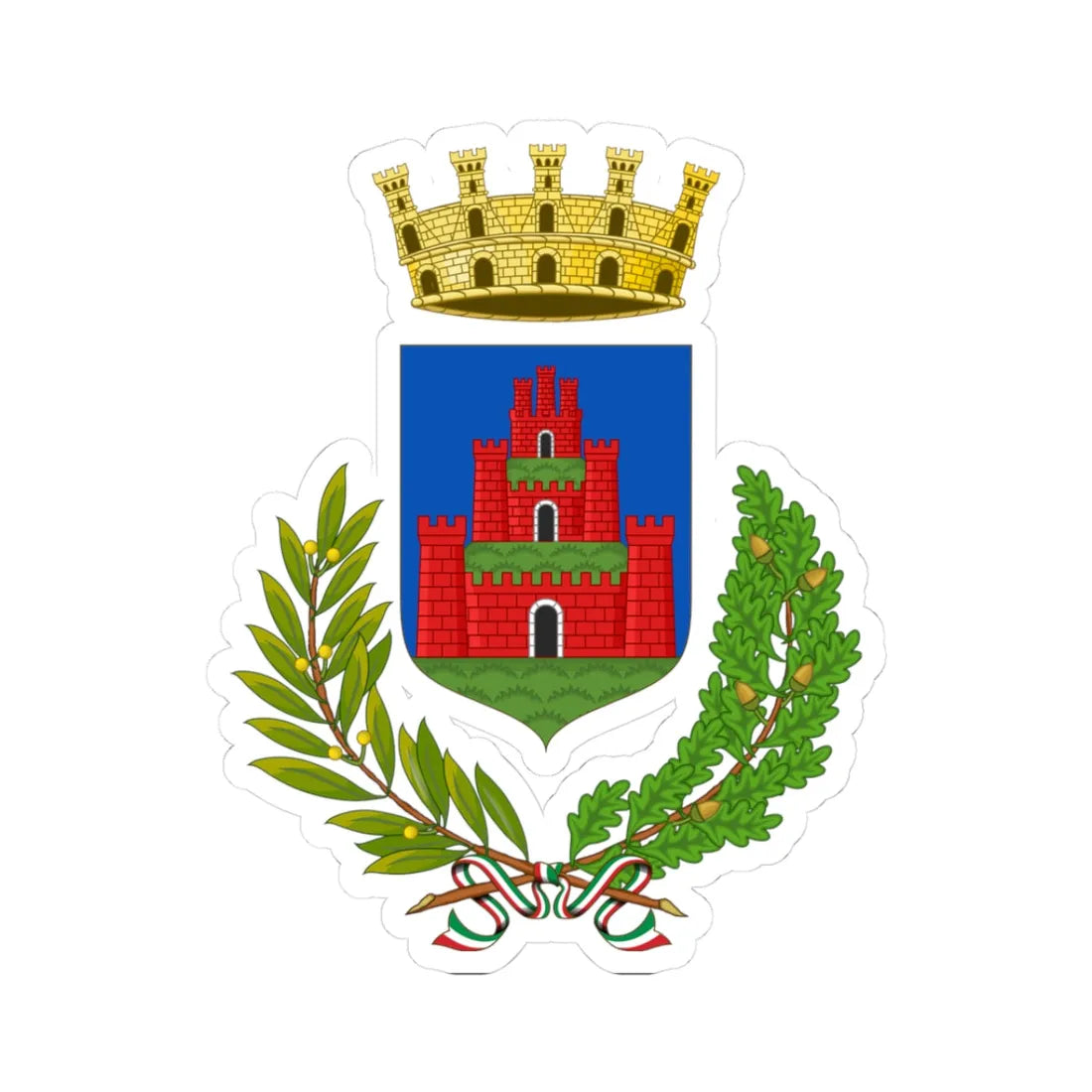 Monselice-Stemma (Italy) (Coat of Arms) STICKER Vinyl Kiss-Cut Decal 3 Inch White - The Sticker Space