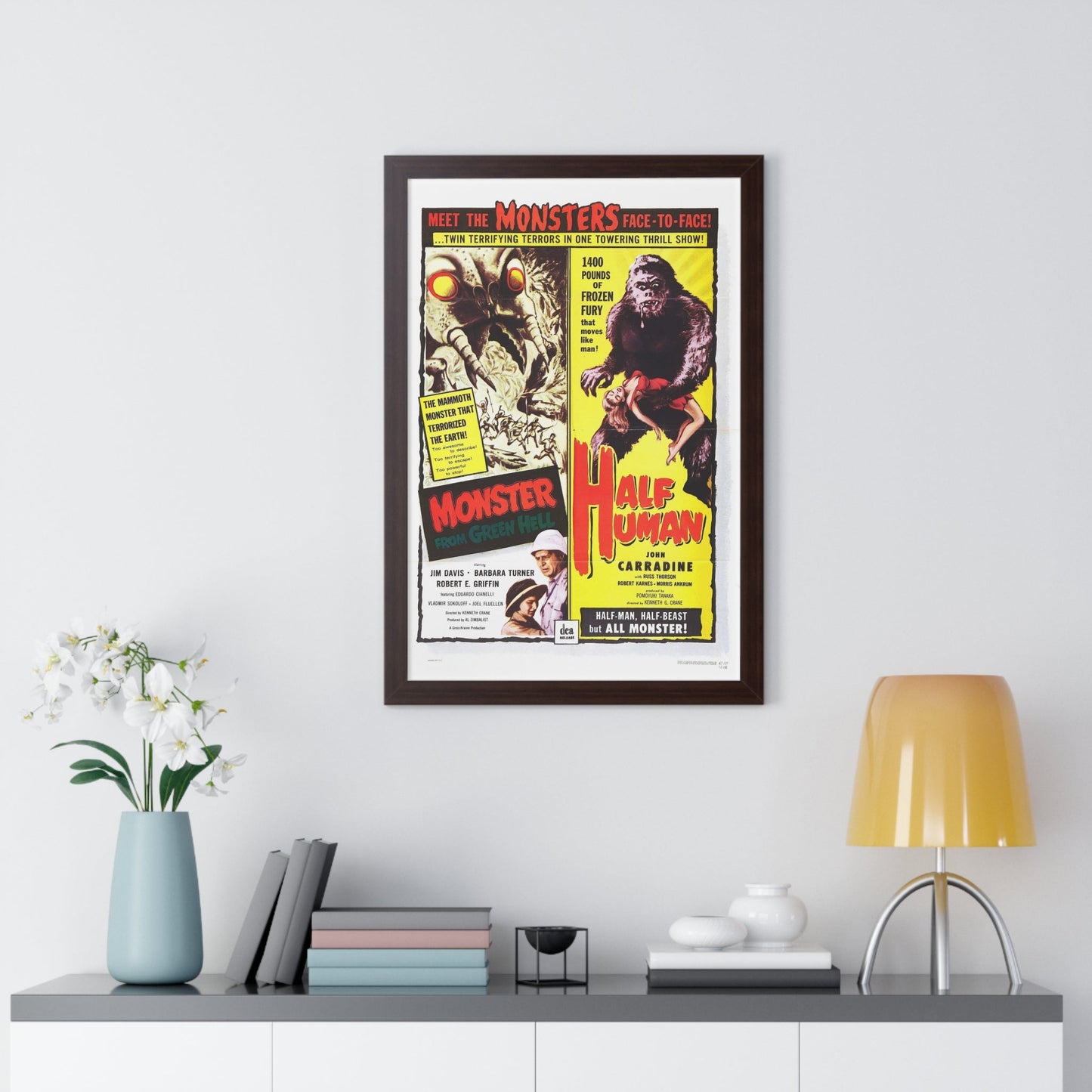 MONSTER FROM GREEN HELL + HALF HUMAN 1957 - Framed Movie Poster-The Sticker Space