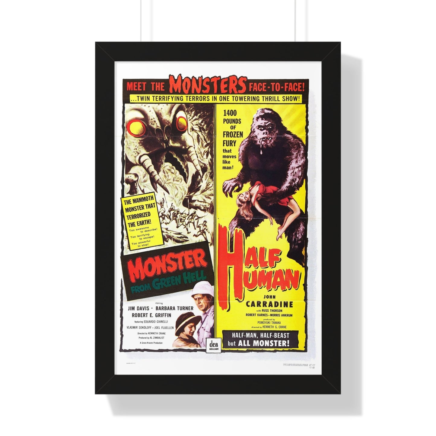 MONSTER FROM GREEN HELL + HALF HUMAN 1957 - Framed Movie Poster-16″ x 24″-The Sticker Space