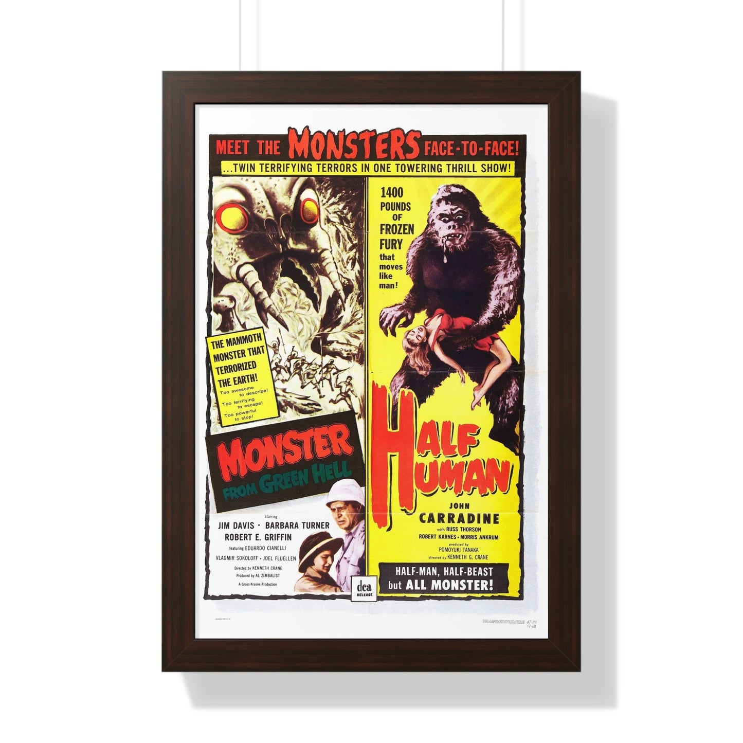 MONSTER FROM GREEN HELL + HALF HUMAN 1957 - Framed Movie Poster-16″ x 24″-The Sticker Space