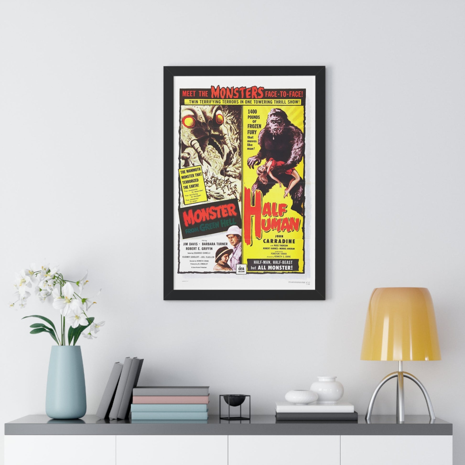 MONSTER FROM GREEN HELL + HALF HUMAN 1957 - Framed Movie Poster-The Sticker Space