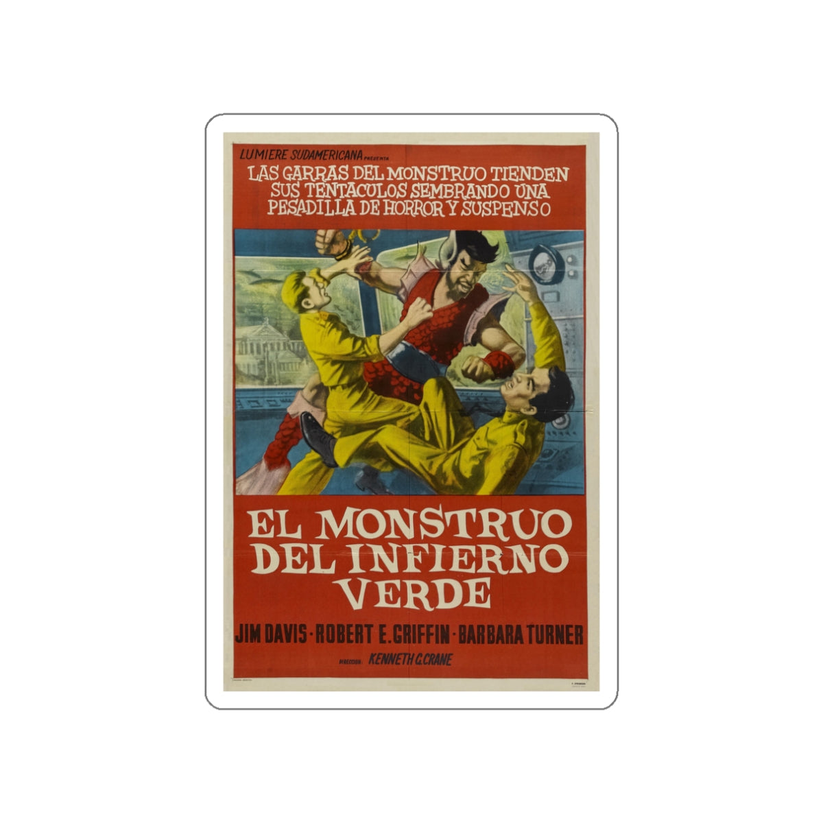 MONSTER FROM GREEN HELL (SPANISH) 1957 Movie Poster STICKER Vinyl Die-Cut Decal-3 Inch-The Sticker Space