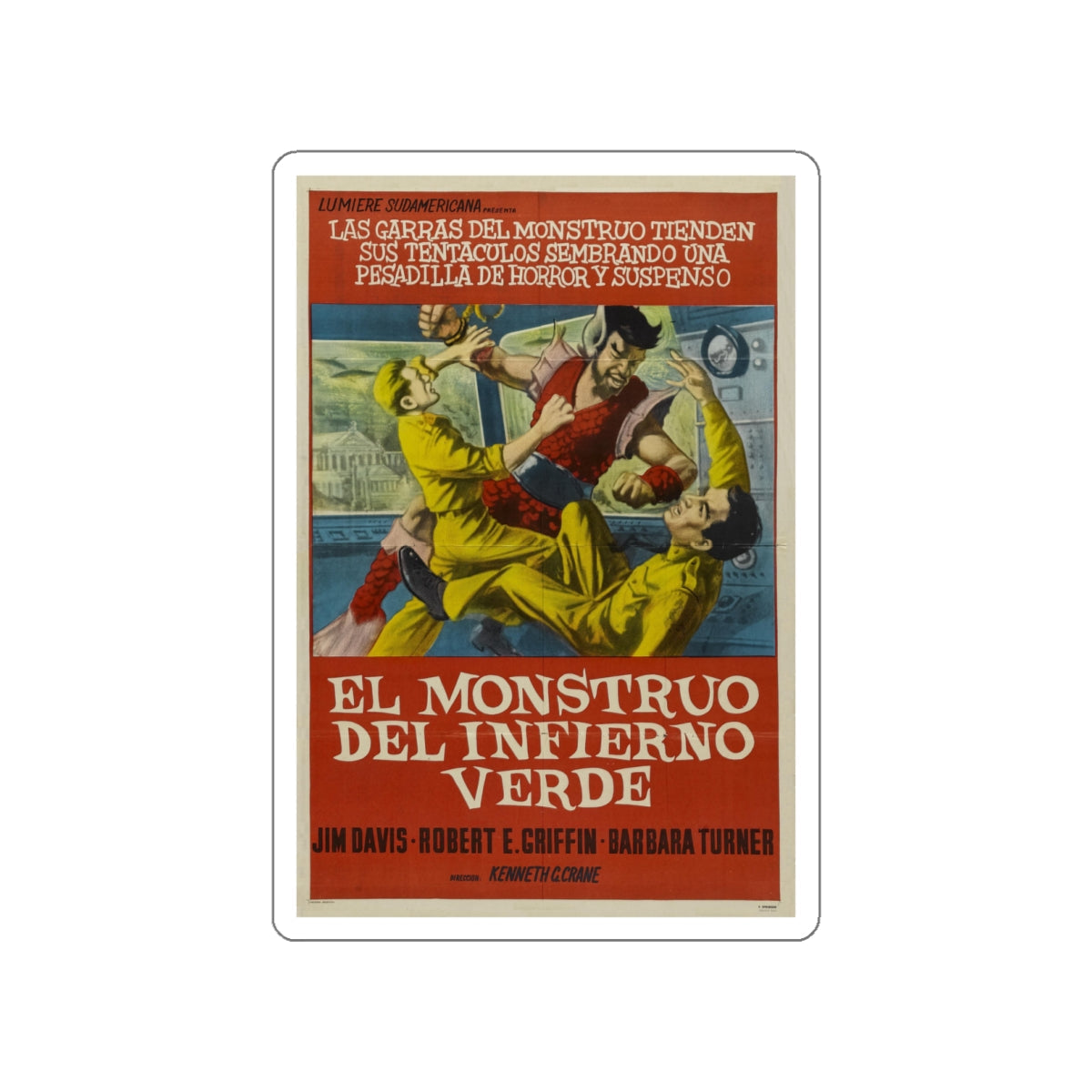 MONSTER FROM GREEN HELL (SPANISH) 1957 Movie Poster STICKER Vinyl Die-Cut Decal-4 Inch-The Sticker Space