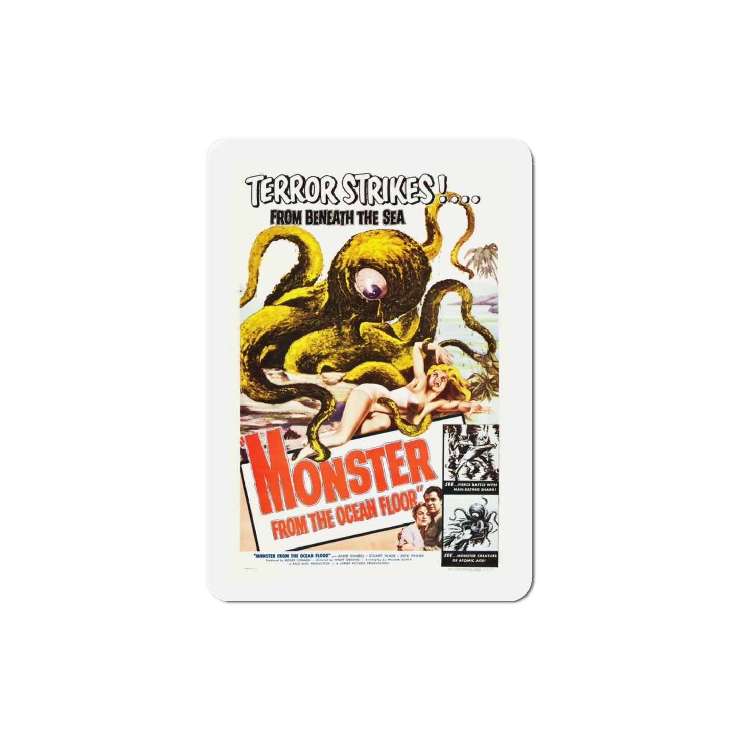 Monster from the Ocean Floor 1954 Movie Poster Die-Cut Magnet-3 Inch-The Sticker Space