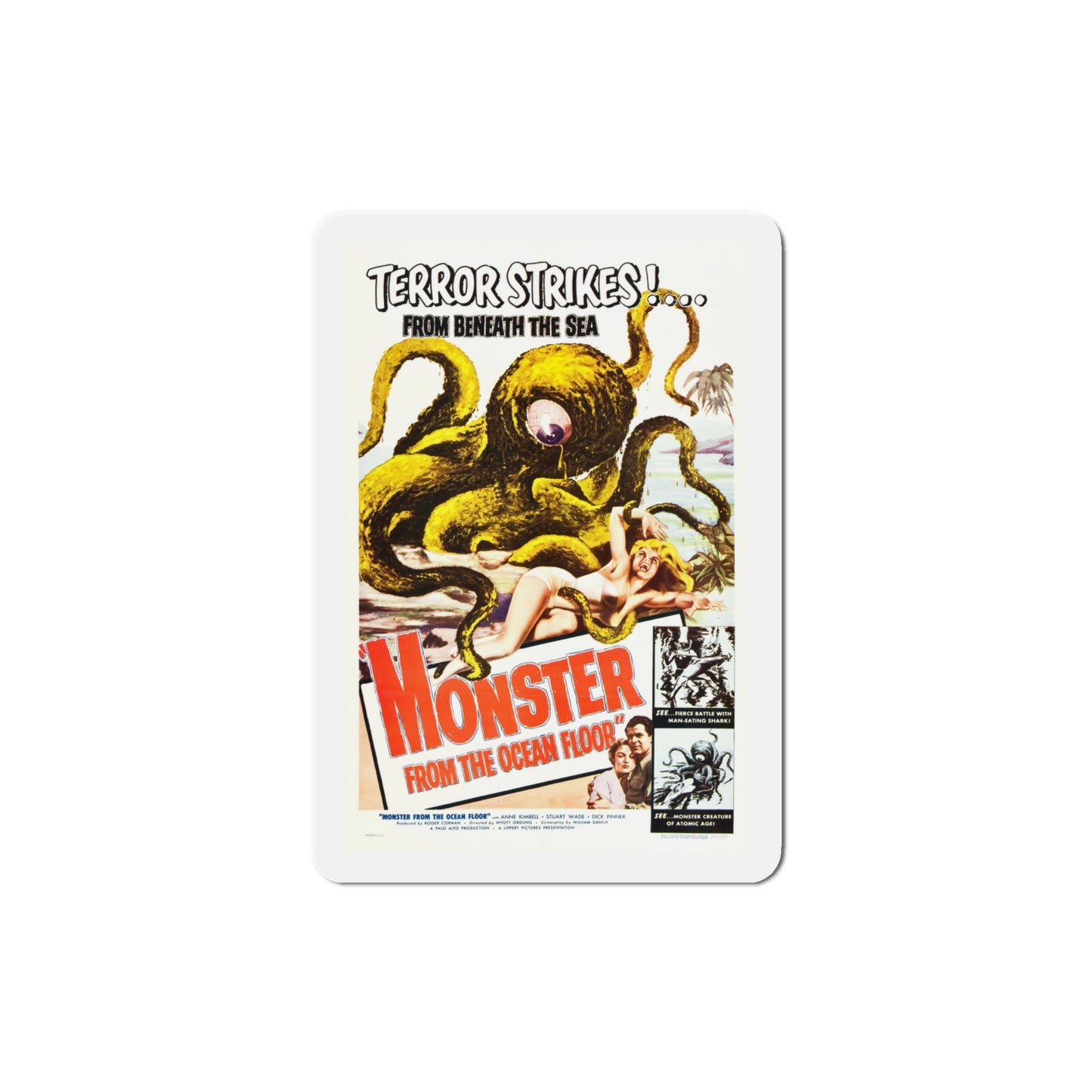 Monster from the Ocean Floor 1954 Movie Poster Die-Cut Magnet-4 Inch-The Sticker Space