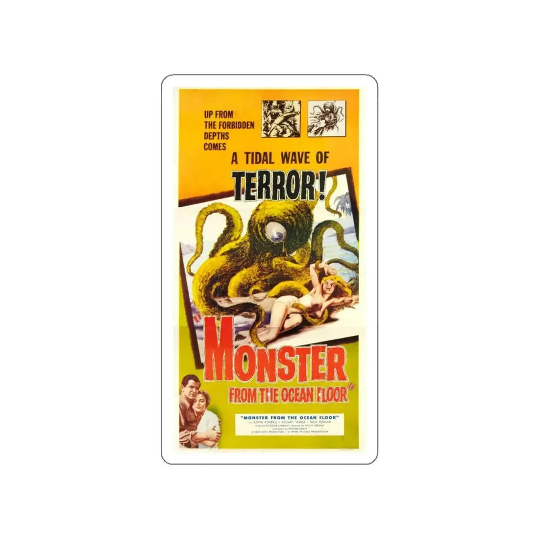 MONSTER FROM THE OCEAN FLOOR 1954 Movie Poster STICKER Vinyl Die-Cut Decal 4 Inch - The Sticker Space