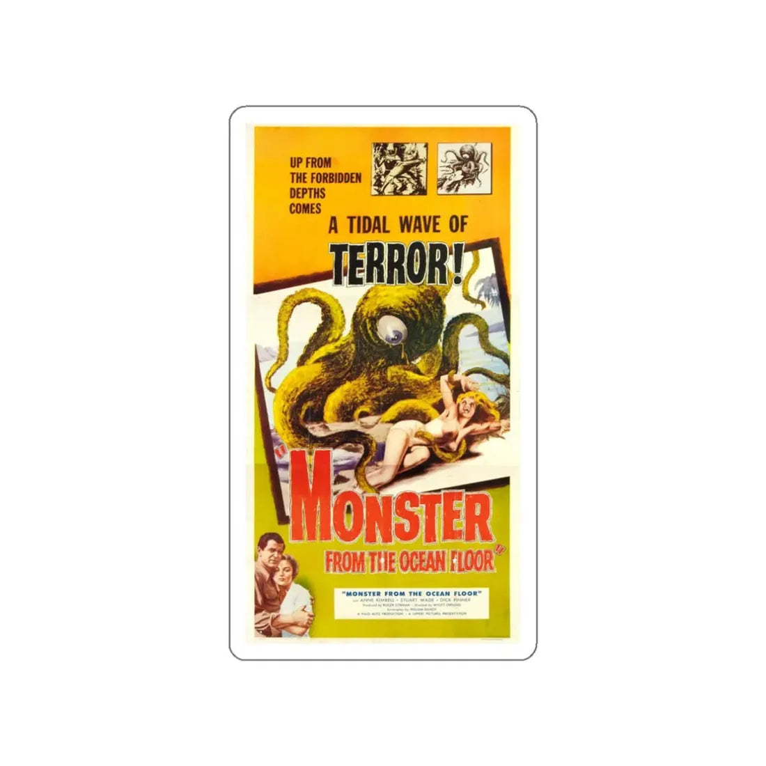 MONSTER FROM THE OCEAN FLOOR 1954 Movie Poster STICKER Vinyl Die-Cut Decal - The Sticker Space
