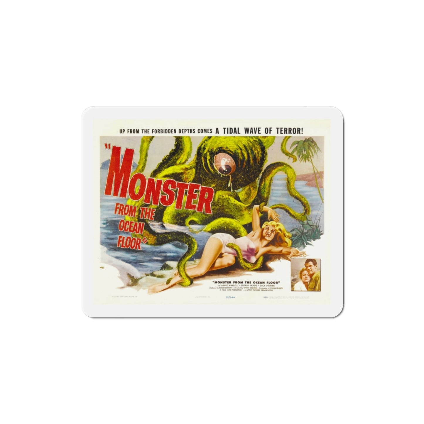 Monster from the Ocean Floor 1954 v2 Movie Poster Die-Cut Magnet-3 Inch-The Sticker Space