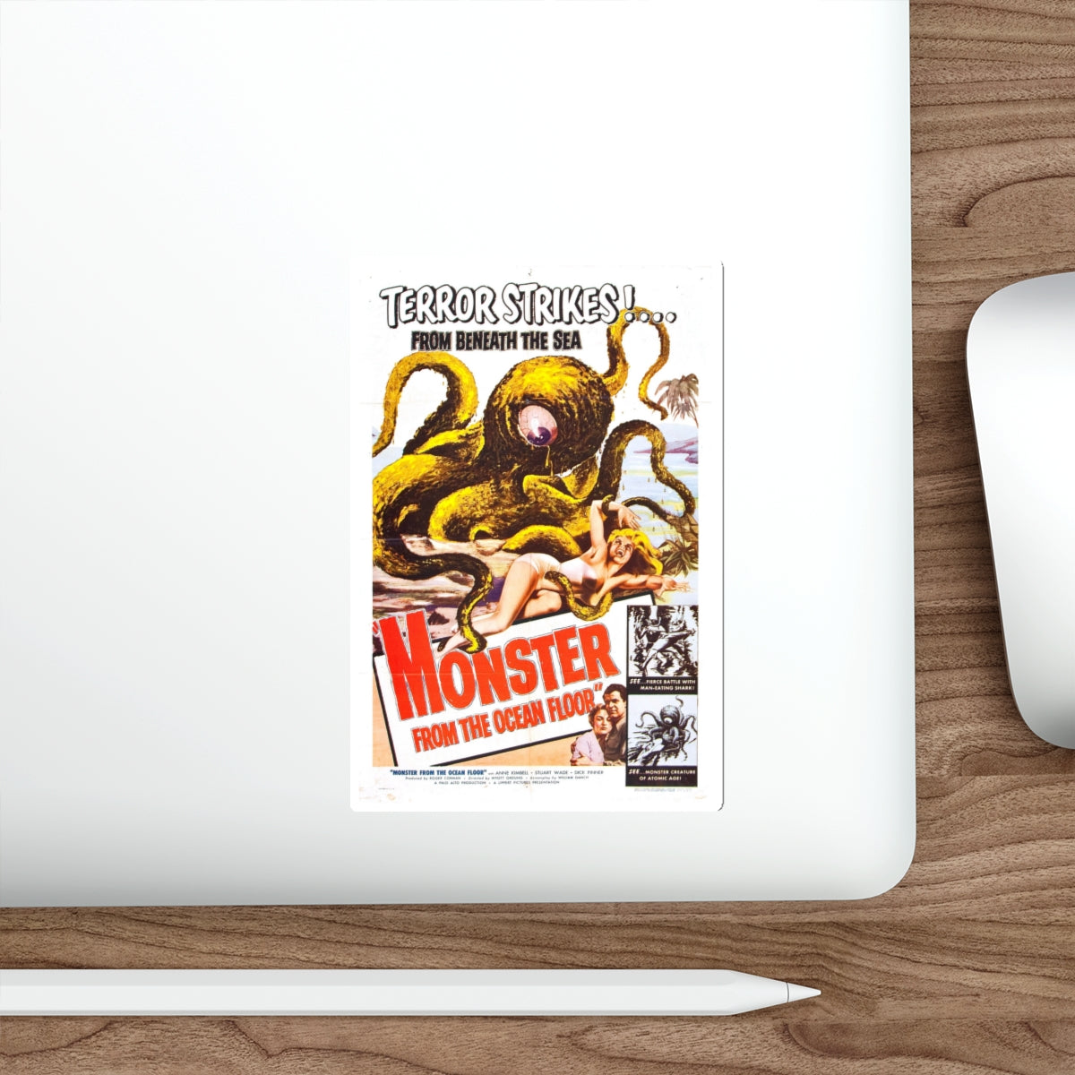 MONSTER FROM THE OCEAN FLOOR (2) 1954 Movie Poster STICKER Vinyl Die-Cut Decal-The Sticker Space