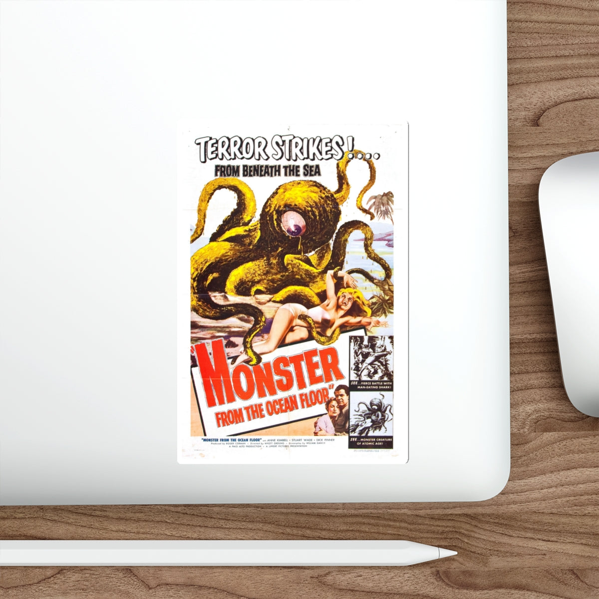 MONSTER FROM THE OCEAN FLOOR (2) 1954 Movie Poster STICKER Vinyl Die-Cut Decal-The Sticker Space