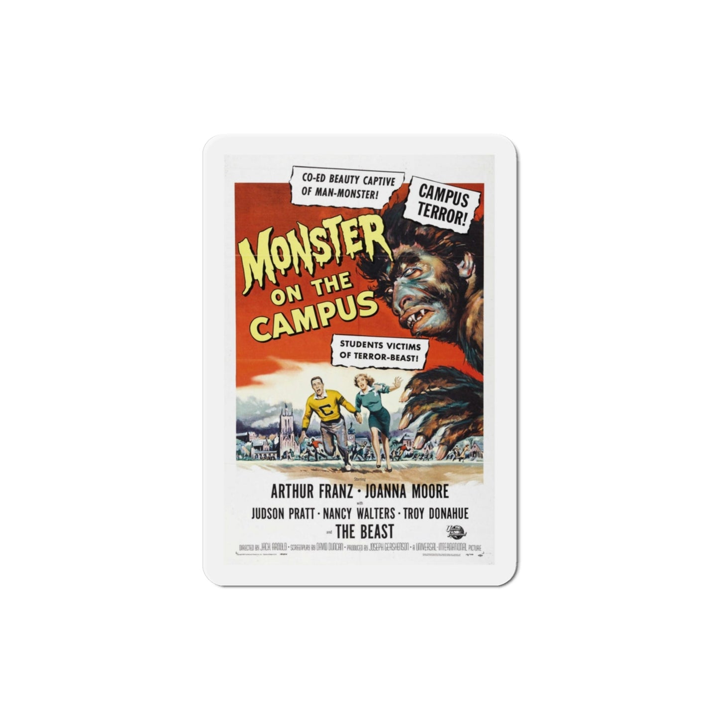 Monster on the Campus 1958 Movie Poster Die-Cut Magnet-3 Inch-The Sticker Space