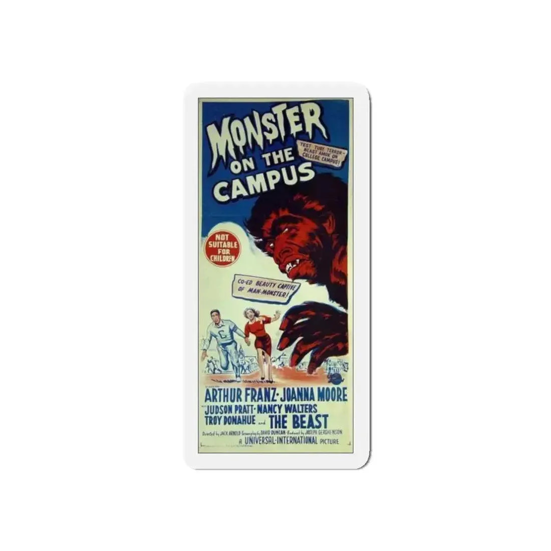 MONSTER ON THE CAMPUS 1958 Movie Poster - Refrigerator Magnet 3 Inch Die-Cut - The Sticker Space