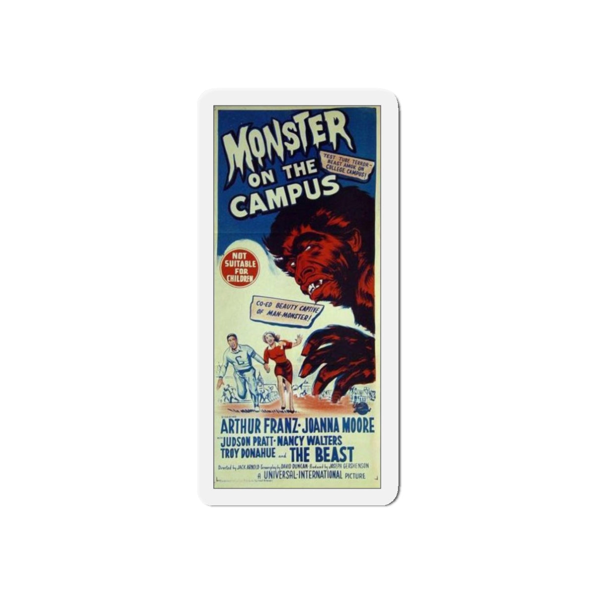 MONSTER ON THE CAMPUS 1958 Movie Poster - Refrigerator Magnet-3" x 3"-The Sticker Space