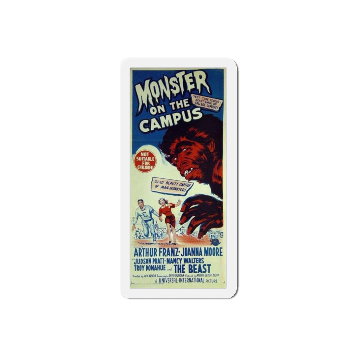 MONSTER ON THE CAMPUS 1958 Movie Poster - Refrigerator Magnet-5" x 5"-The Sticker Space