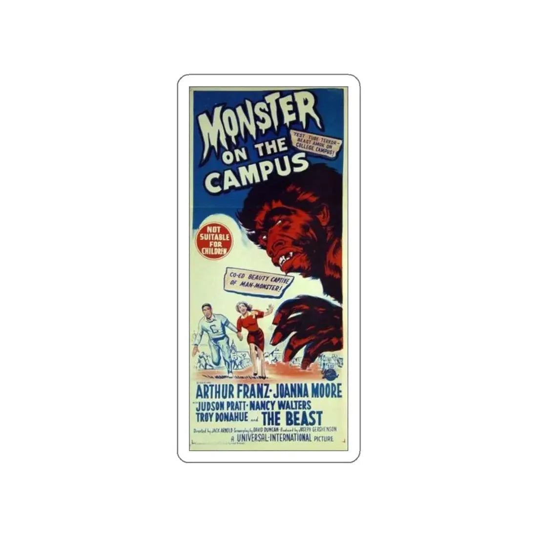 MONSTER ON THE CAMPUS 1958 Movie Poster STICKER Vinyl Die-Cut Decal 6 Inch - The Sticker Space