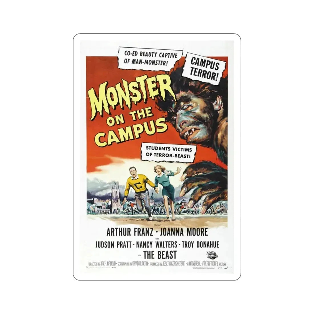 Monster on the Campus 1958 Movie Poster STICKER Vinyl Die-Cut Decal - The Sticker Space