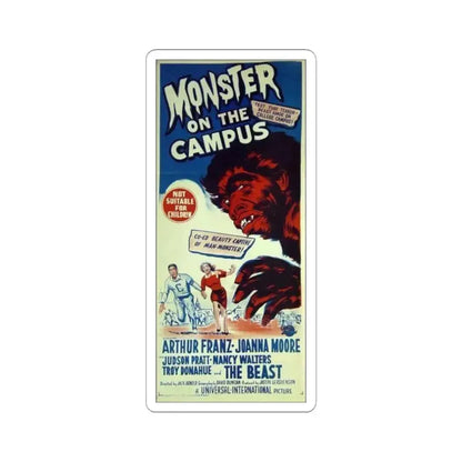 MONSTER ON THE CAMPUS 1958 Movie Poster - STICKER Vinyl Kiss-Cut Decal 4 Inch White - The Sticker Space
