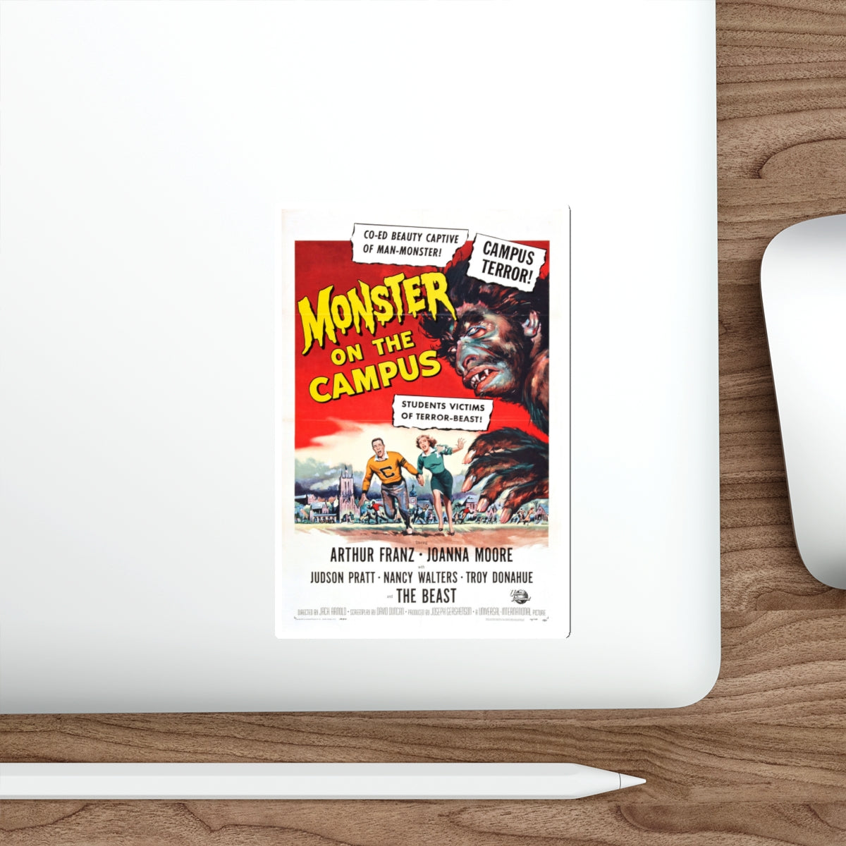 MONSTER ON THE CAMPUS (2) 1958 Movie Poster STICKER Vinyl Die-Cut Decal-The Sticker Space