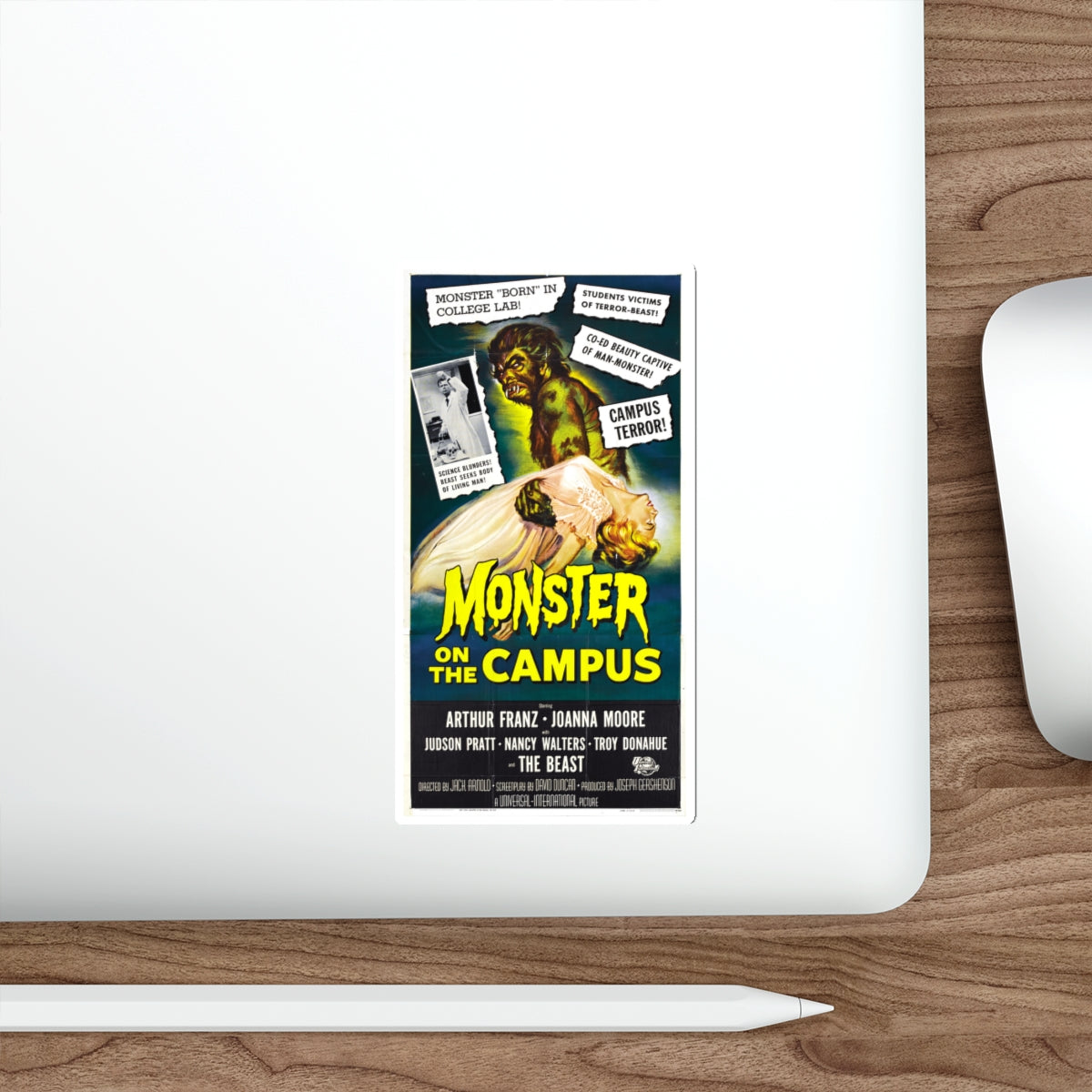 MONSTER ON THE CAMPUS (3) 1958 Movie Poster STICKER Vinyl Die-Cut Decal-The Sticker Space