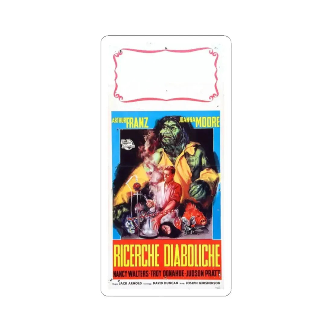 MONSTER ON THE CAMPUS (4) 1958 Movie Poster - STICKER Vinyl Kiss-Cut Decal 2 Inch White - The Sticker Space