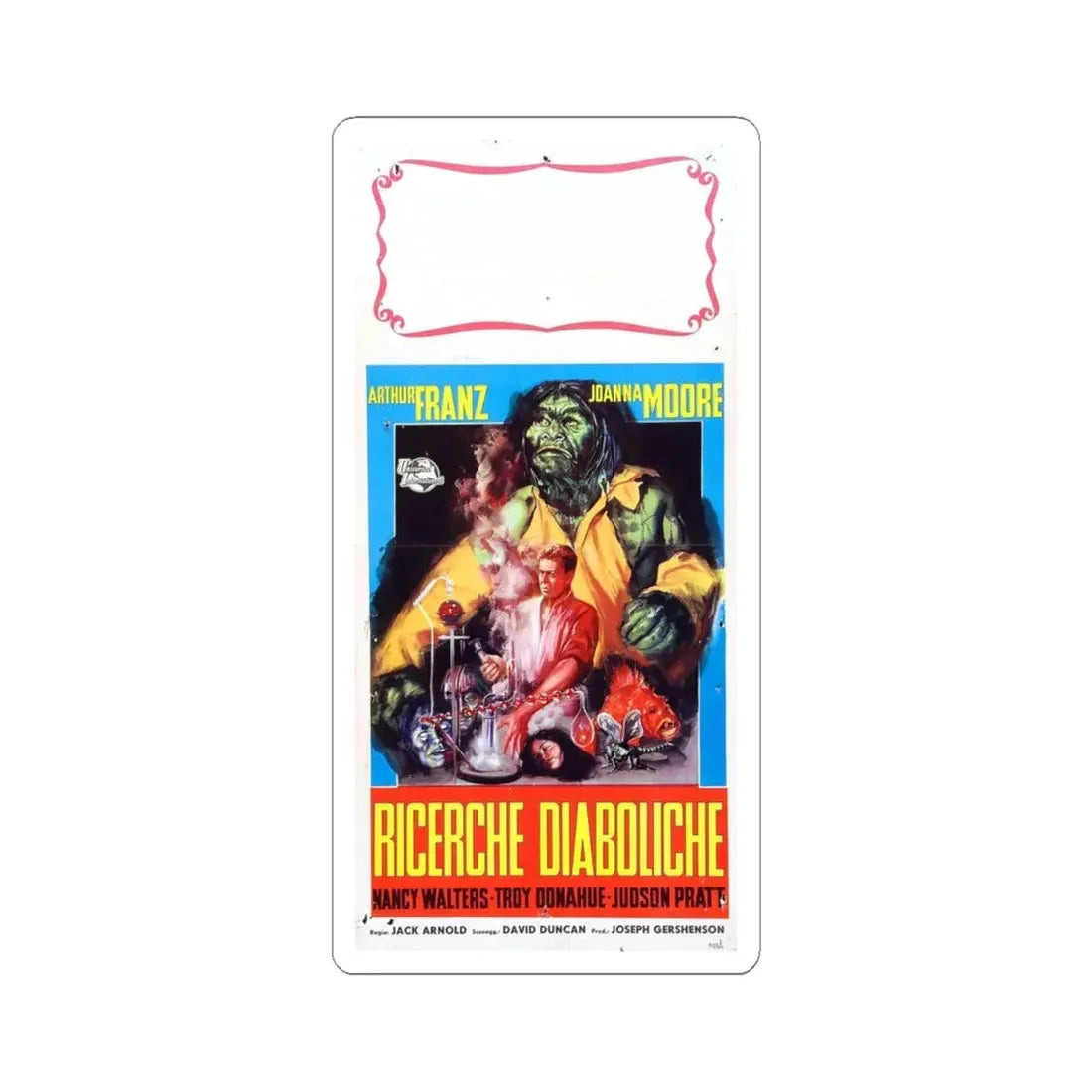 MONSTER ON THE CAMPUS (4) 1958 Movie Poster - STICKER Vinyl Kiss-Cut Decal 6 Inch White - The Sticker Space