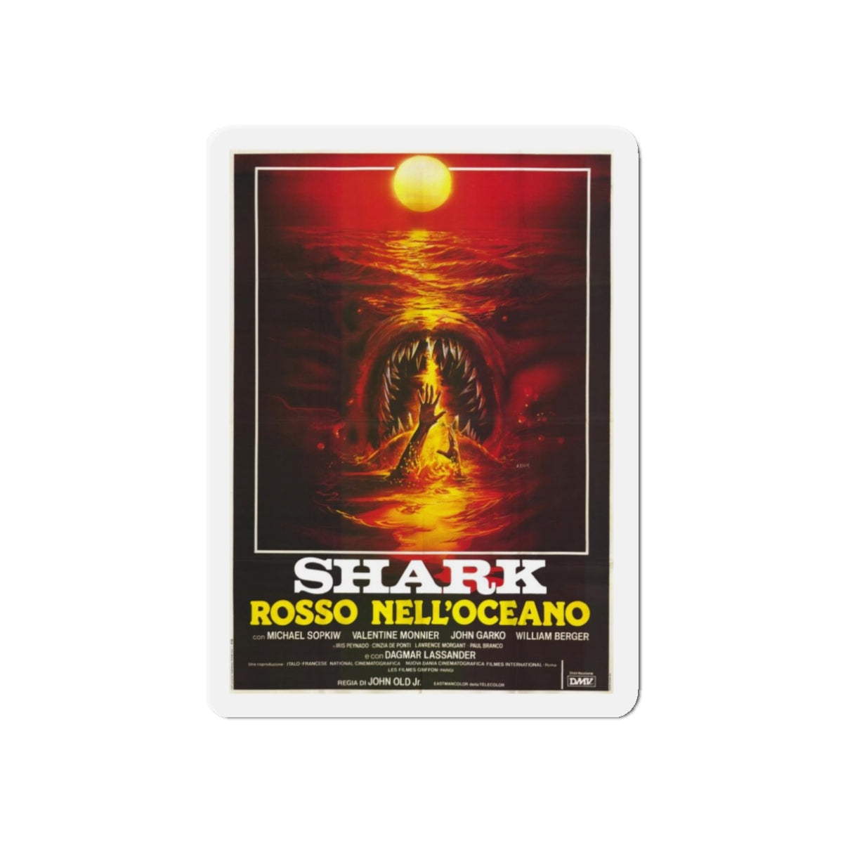 MONSTER SHARK (2) 1984 Movie Poster - Refrigerator Magnet-3" x 3"-The Sticker Space