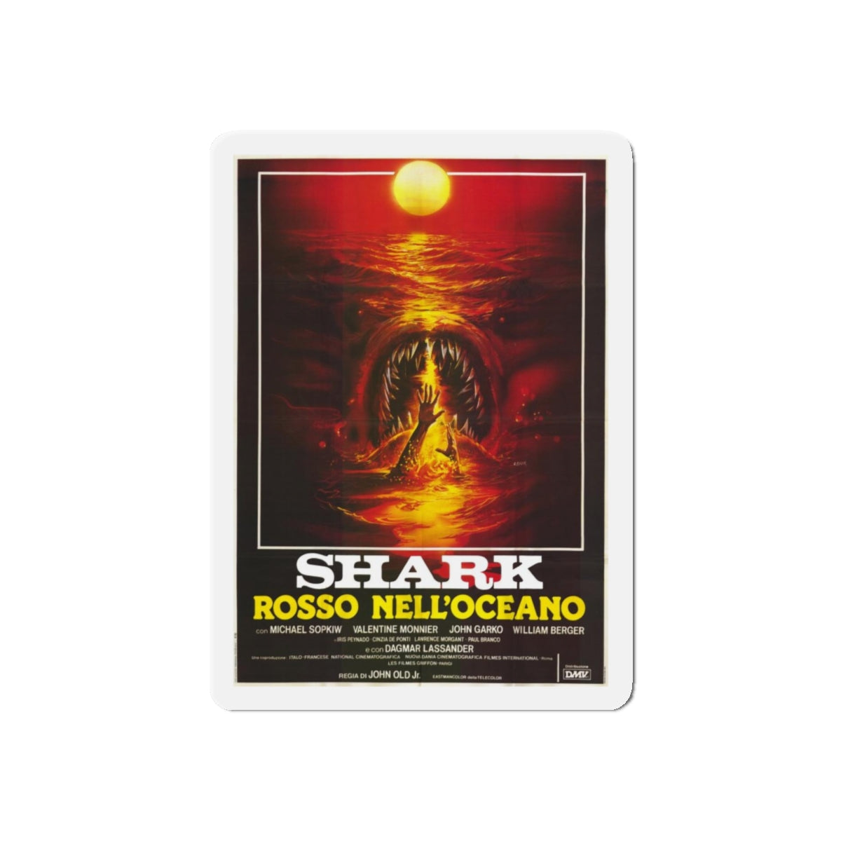 MONSTER SHARK (2) 1984 Movie Poster - Refrigerator Magnet-4" x 4"-The Sticker Space