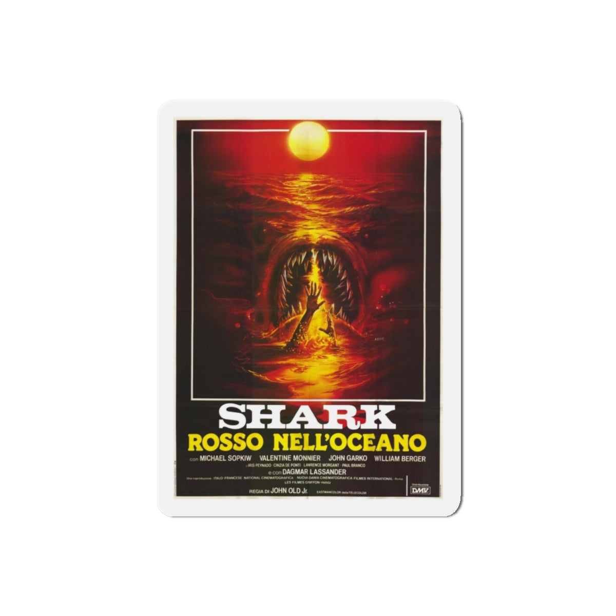 MONSTER SHARK (2) 1984 Movie Poster - Refrigerator Magnet-5" x 5"-The Sticker Space