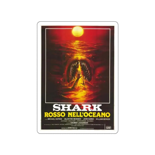 MONSTER SHARK (2) 1984 Movie Poster STICKER Vinyl Die-Cut Decal 2 Inch - The Sticker Space