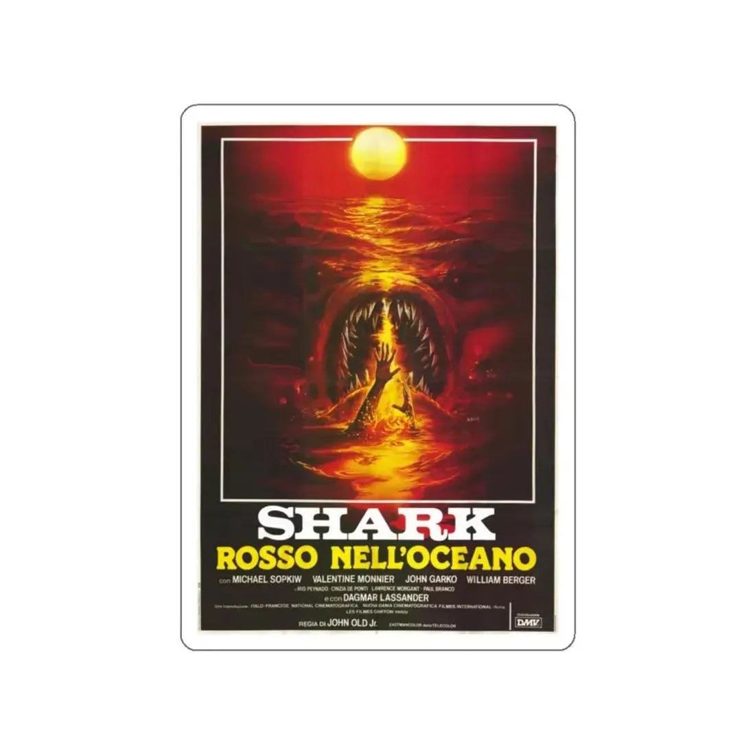 MONSTER SHARK (2) 1984 Movie Poster STICKER Vinyl Die-Cut Decal 5 Inch - The Sticker Space