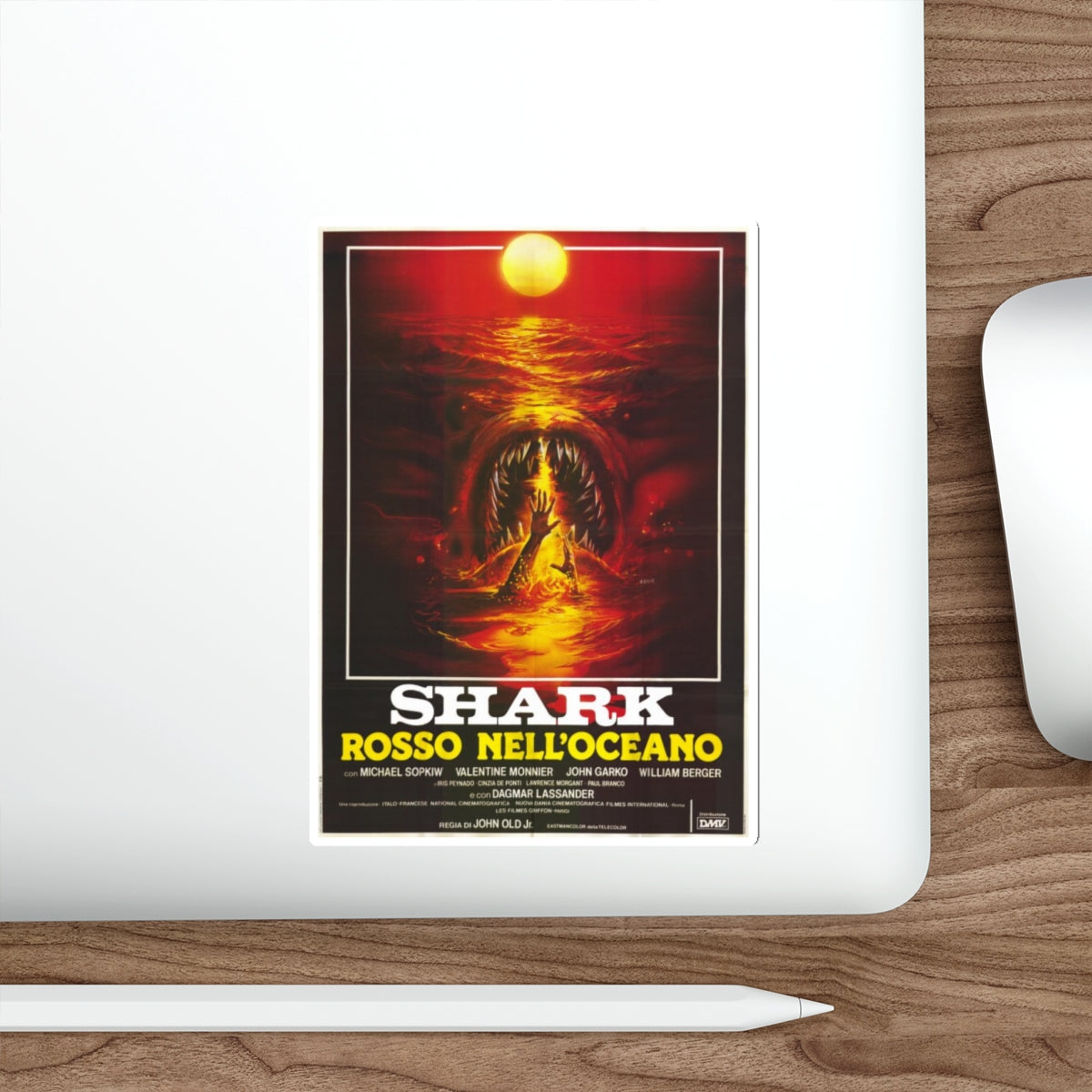 MONSTER SHARK (2) 1984 Movie Poster STICKER Vinyl Die-Cut Decal-The Sticker Space