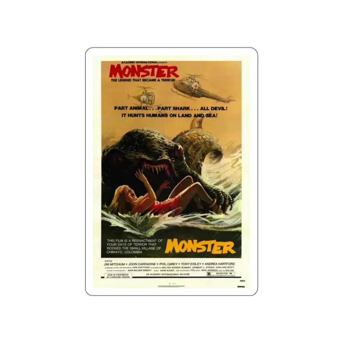 MONSTROID 1980 Movie Poster STICKER Vinyl Die-Cut Decal 3 Inch - The Sticker Space