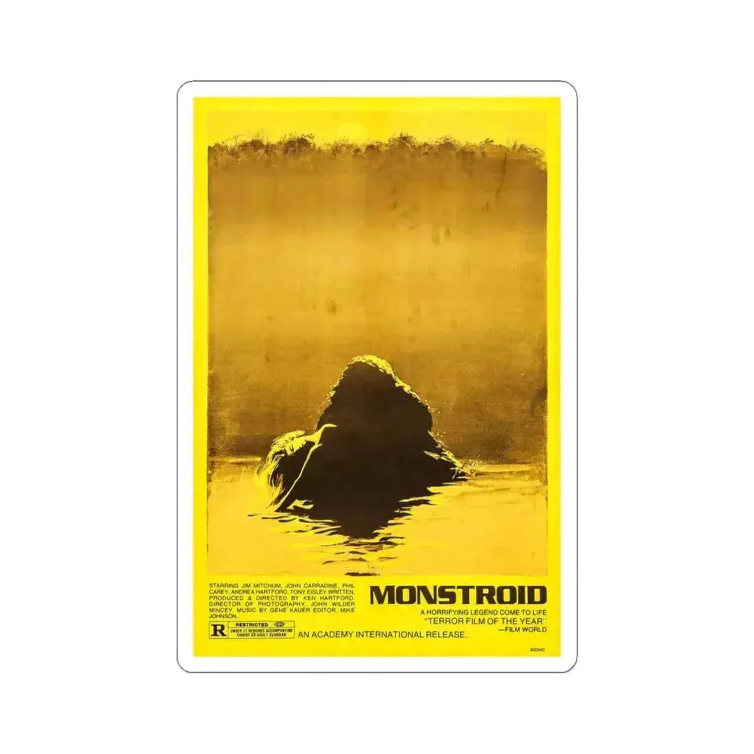 Monstroid 1980 Movie Poster - STICKER Vinyl Kiss-Cut Decal 4 Inch White - The Sticker Space