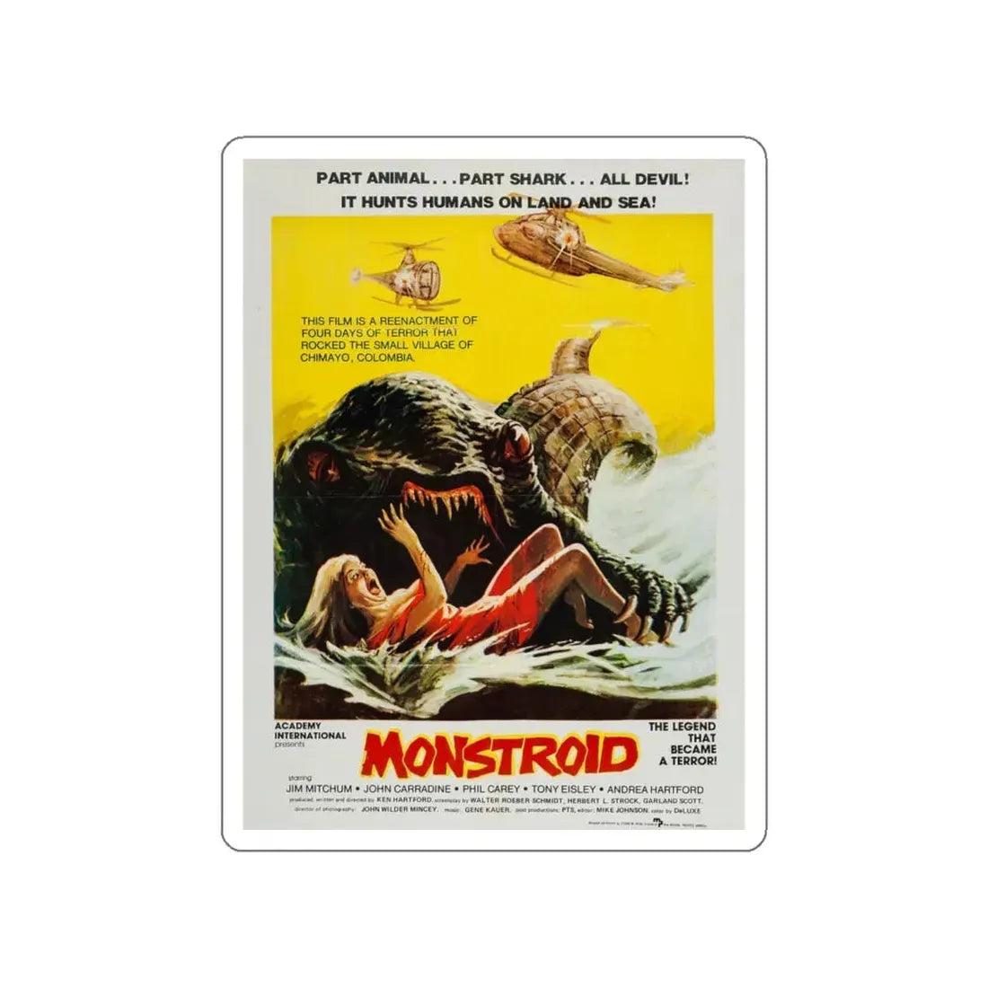 MONSTROID (PAKISTAN) 1980 Movie Poster STICKER Vinyl Die-Cut Decal 6 Inch - The Sticker Space