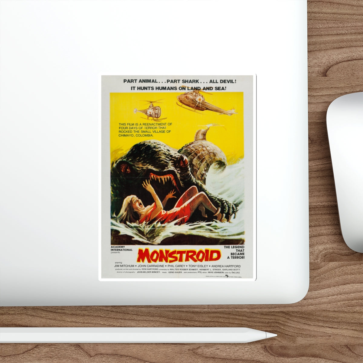 MONSTROID (PAKISTAN) 1980 Movie Poster STICKER Vinyl Die-Cut Decal-The Sticker Space