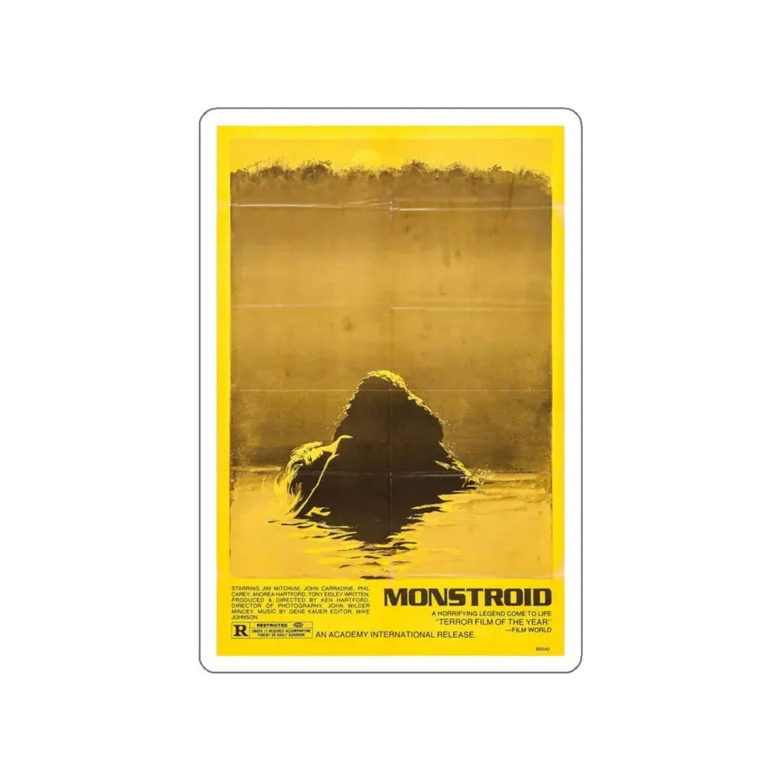 MONSTROID (TEASER) 1980 Movie Poster STICKER Vinyl Die-Cut Decal 4 Inch - The Sticker Space