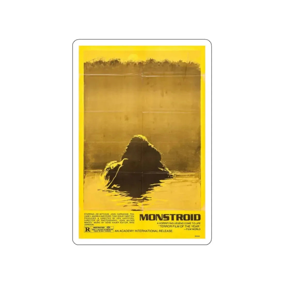 MONSTROID (TEASER) 1980 Movie Poster STICKER Vinyl Die-Cut Decal - The Sticker Space