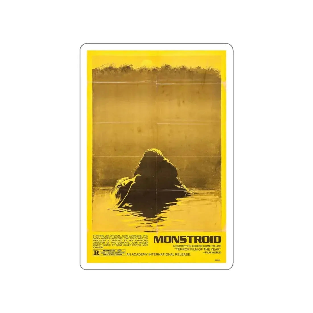 MONSTROID (TEASER) 1980 Movie Poster STICKER Vinyl Die-Cut Decal - The Sticker Space