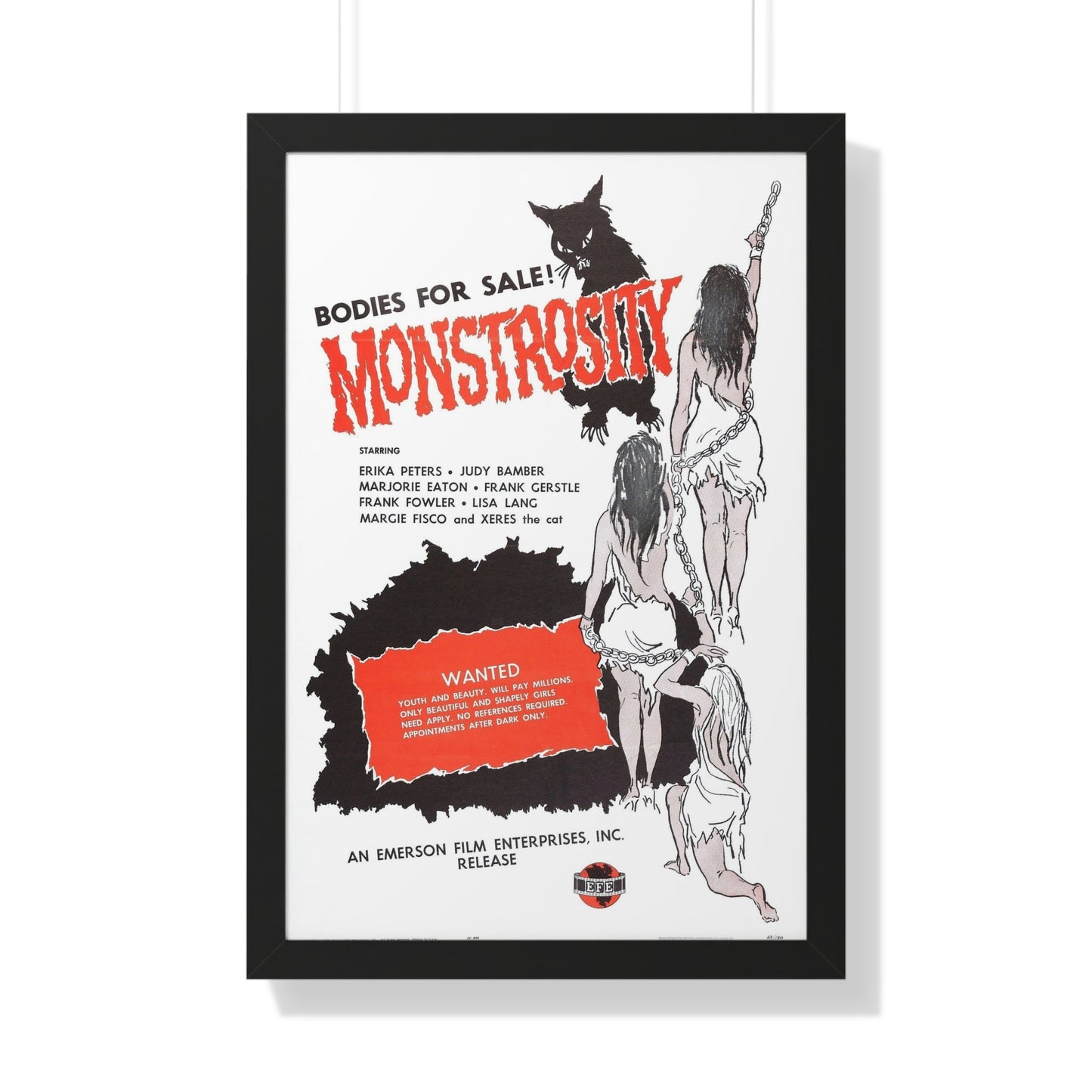 MONSTROSITY (THE ATOMIC BRAIN) 1963 - Framed Movie Poster-20" x 30"-The Sticker Space