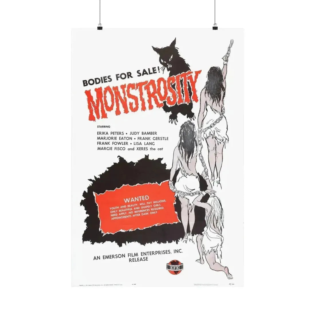 MONSTROSITY (THE ATOMIC BRAIN) 1963 - Paper Movie Poster 24″ x 36″ Matte - The Sticker Space