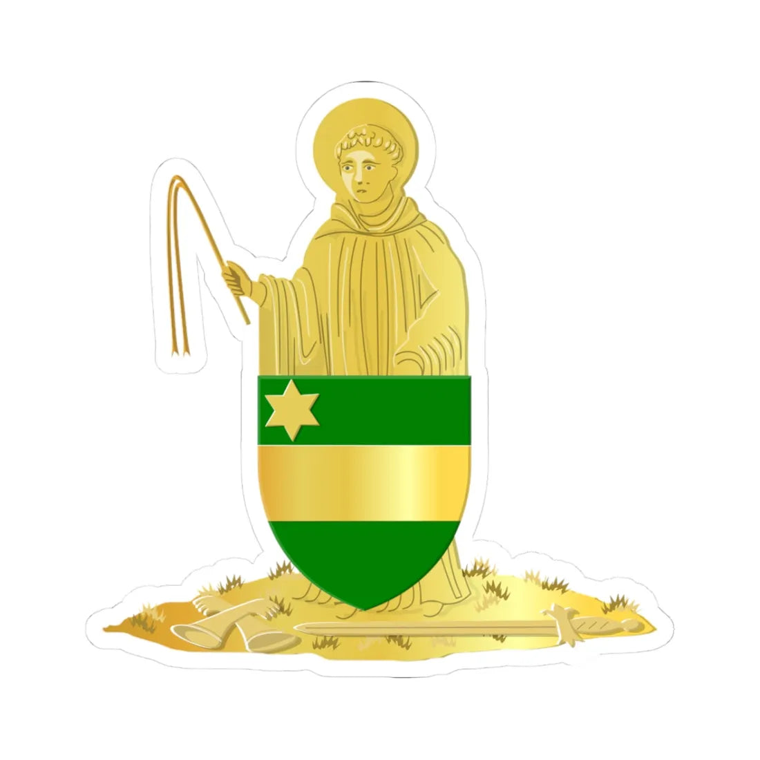 Mont-Saint-Guibert wapen (Belgium) (Coat of Arms) STICKER Vinyl Kiss-Cut Decal 3 Inch White - The Sticker Space