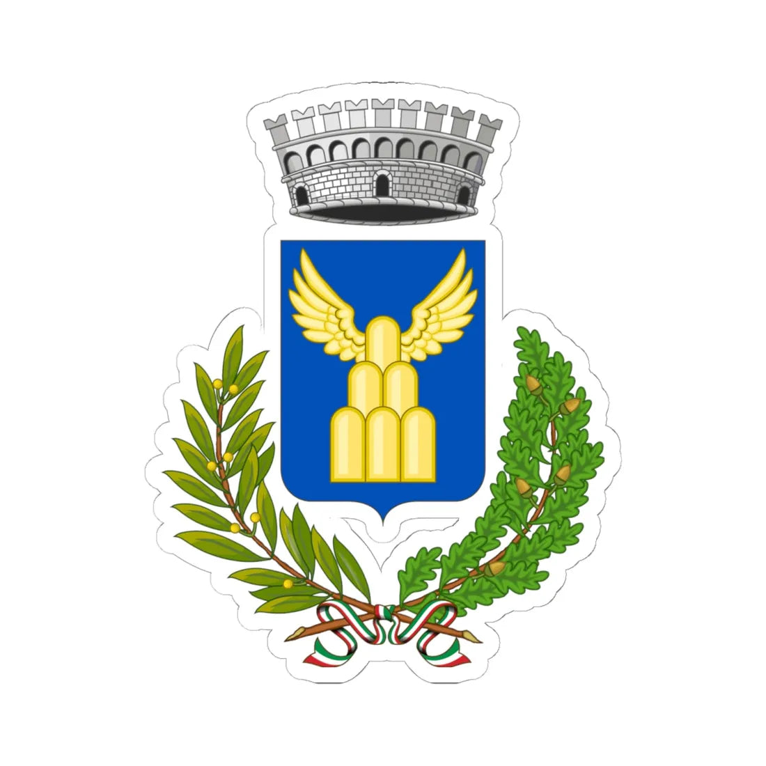 Montale-Stemma (Italy) (Coat of Arms) STICKER Vinyl Kiss-Cut Decal 6 Inch White - The Sticker Space