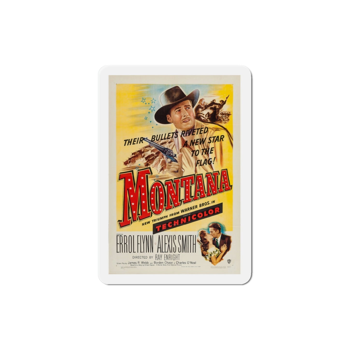 Montana 1950 Movie Poster Die-Cut Magnet-3 Inch-The Sticker Space