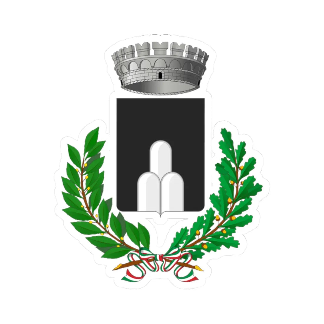 Montecalvo Irpino-Stemma (Italy) (Coat of Arms) STICKER Vinyl Kiss-Cut Decal 2 Inch White - The Sticker Space